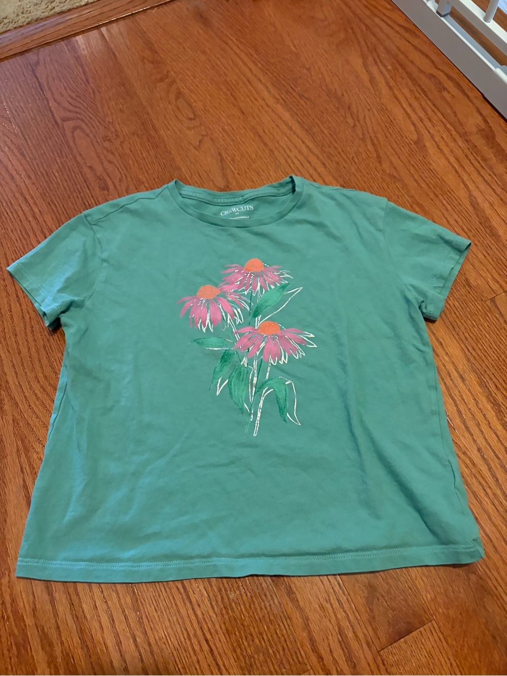 Crewcuts tee with pink flower graphic